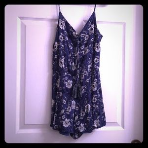 Blue floral romper